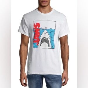 Jaws Sketch Men's and Big Men's Graphic T-Shirt, Size: 3XL, White
